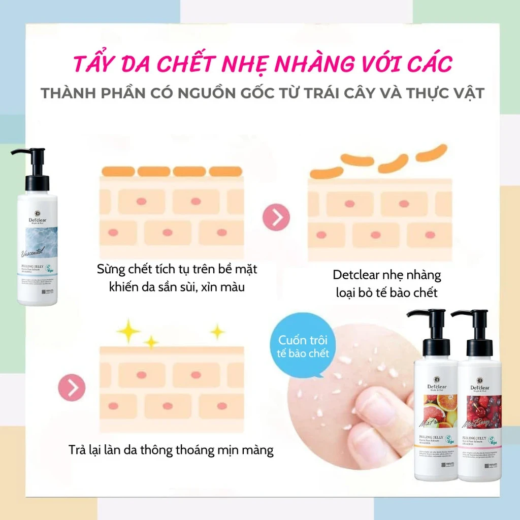 Gel Tẩy Tế Bào Chết Detclear Bright & Peel (Hương Trái cây) 180ml - Ảnh 5