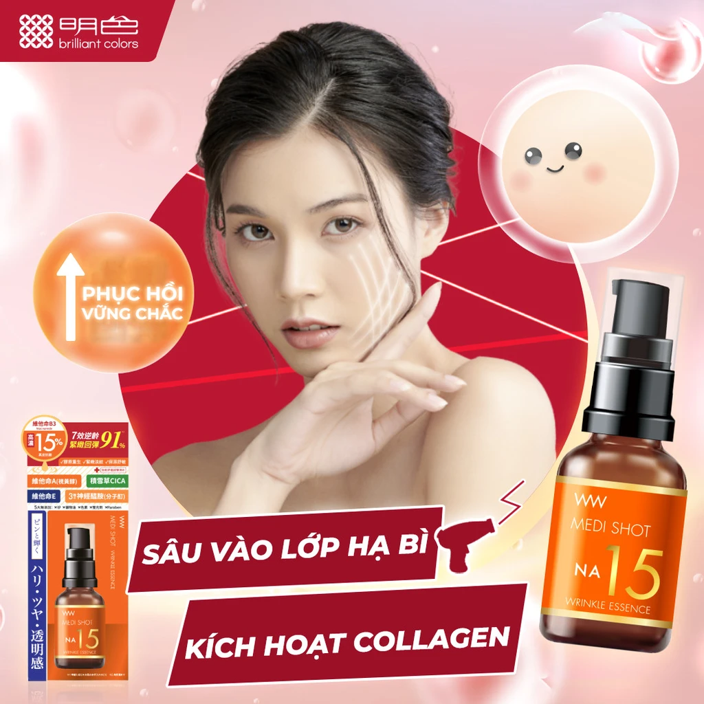 Tinh chất Niacinamide giảm nhăn chuyên sâu Meishoku Medi Shot Na15 - Ảnh 9