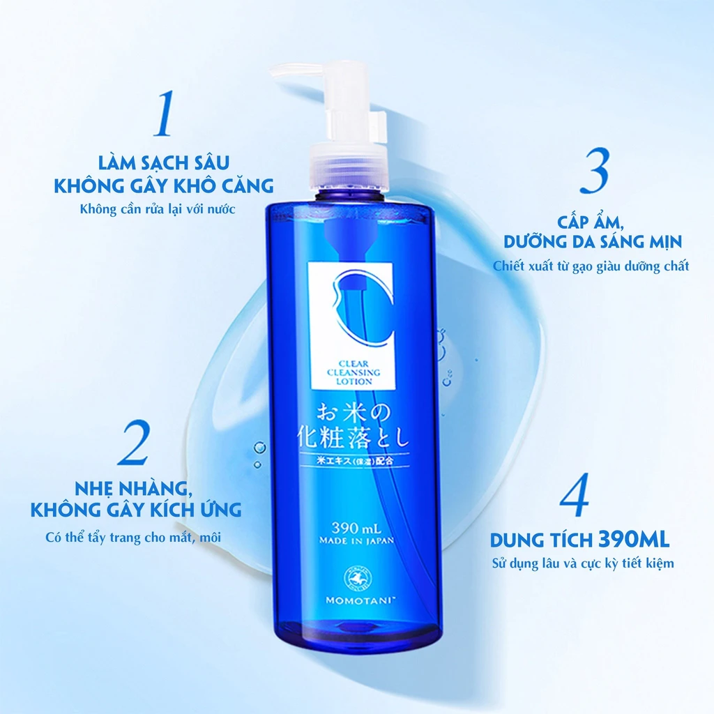 Nước Tẩy Trang Dưỡng Trắng MOMOTANI White moisture clear cleasing lotion 390ml - Ảnh 3